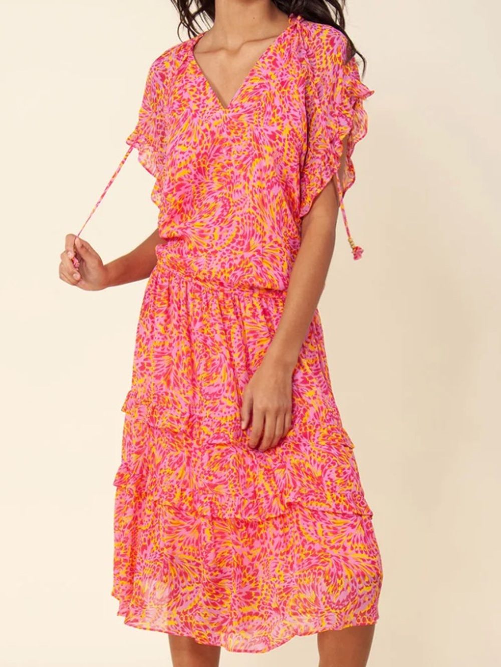 Hale Bob Honey Blouson Midi Dress